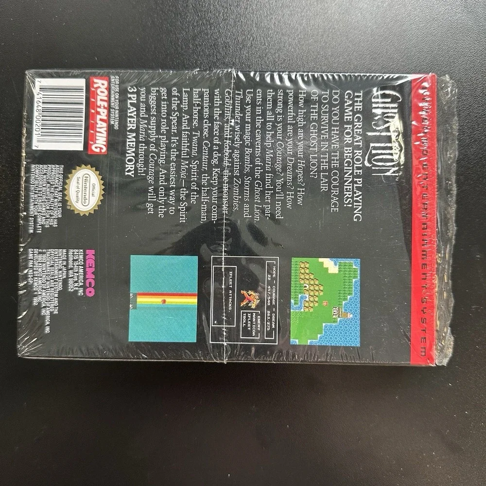Ghost Lion (NES Nintendo) CIB Partially Shrink Wrapped 95% Sealed Near Mint Cond